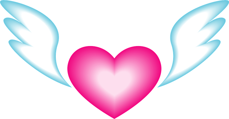Heart Love Wing Clipart - Heart - Png Download (800x416), Png Download