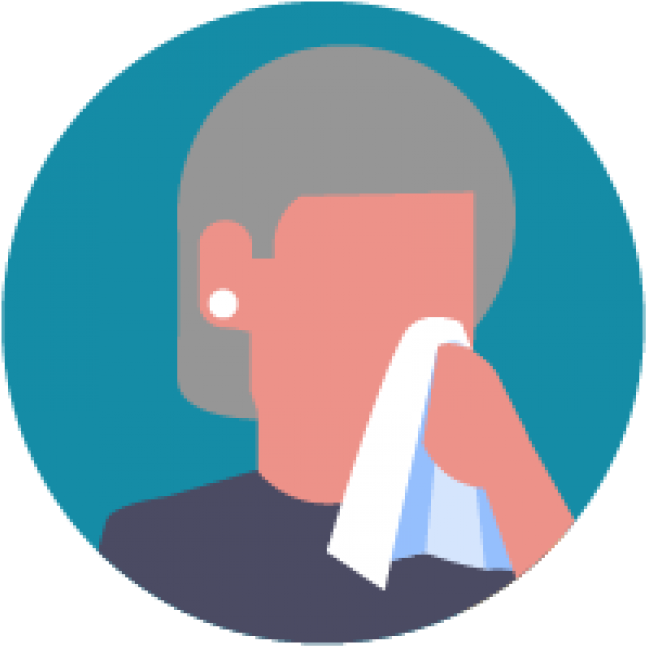 Icon Of A Person Using A Tissue - Cover Coughs And Sneezes Clipart (654x654), Png Download