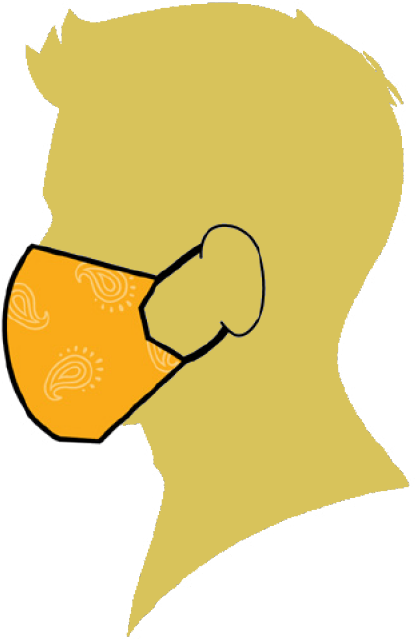 Masque Avec Elastique Derriere La Tete Clipart (508x700), Png Download