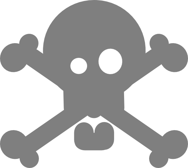 Transparent Weightlifting Clipart - Grey Skull And Crossbones - Png Download (600x537), Png Download