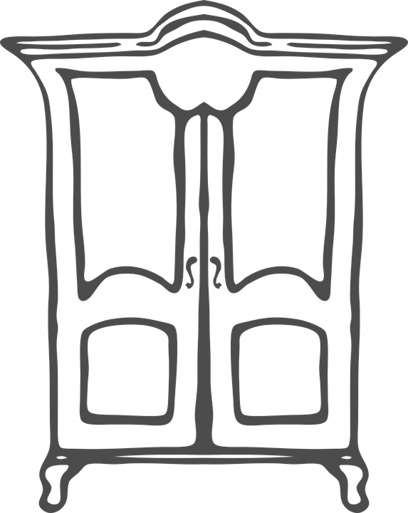 Wardrobe Clipart Black And White - Png Download (573x720), Png Download