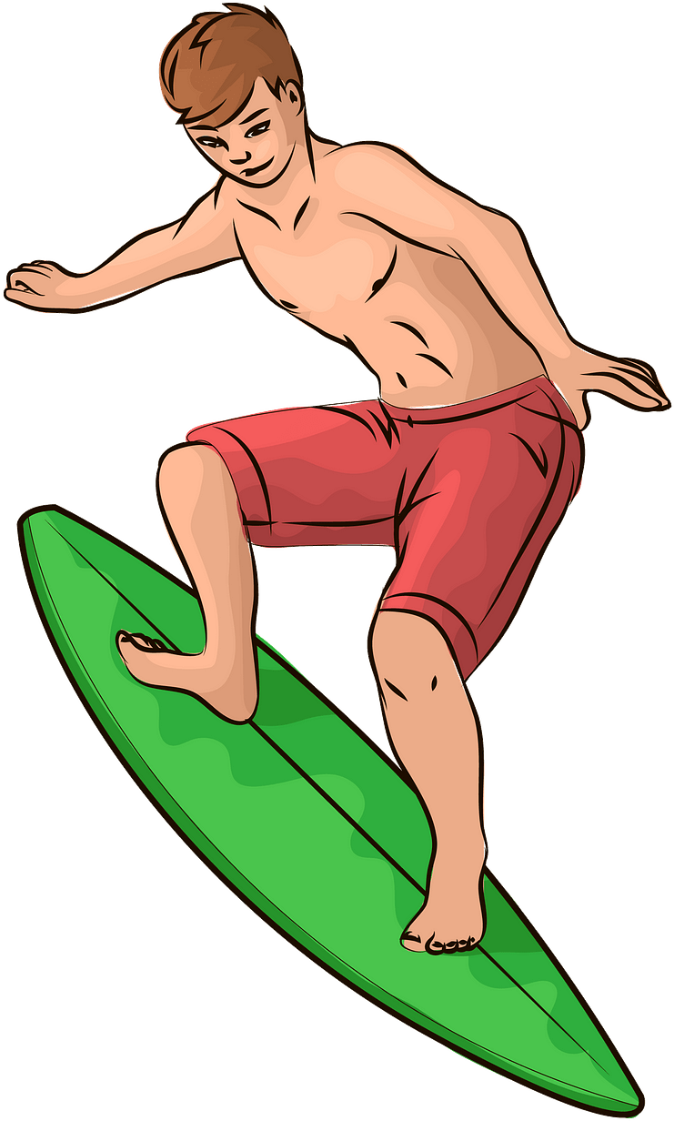 Boy Surfing Clipart - Surfing Clipart - Png Download (812x1280), Png Download