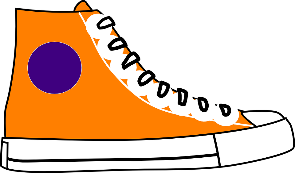 Cliparts For Free Download Converse Clipart And Use - Orange Shoe Clipart - Png Download (960x564), Png Download
