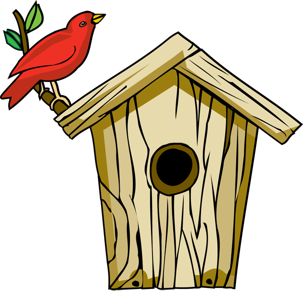 Free Clip Art Bird House - Png Download (600x578), Png Download