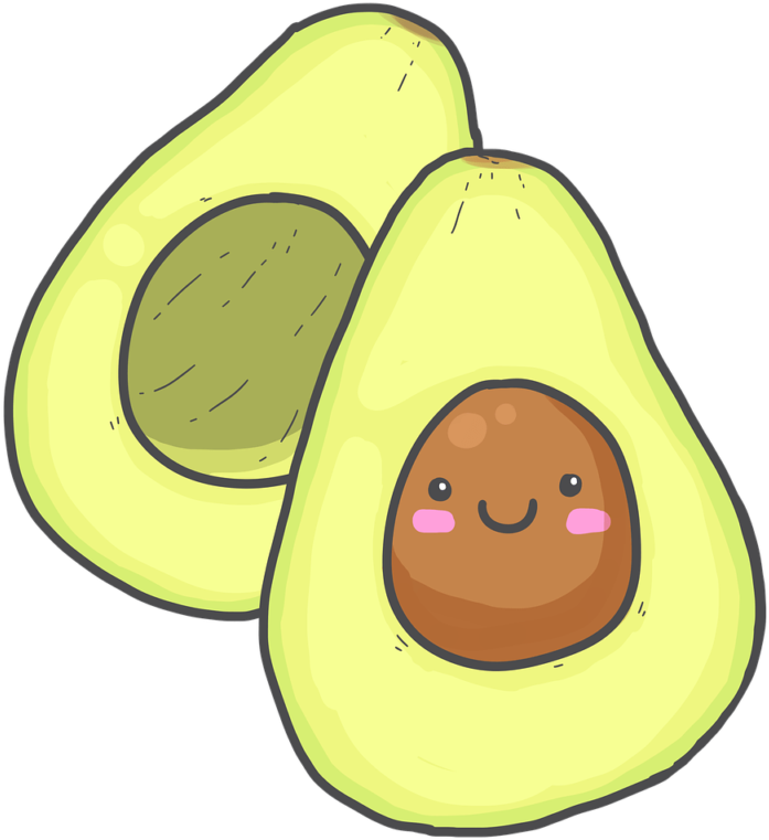 Organic Superfood For Hair Avocado - Avocado Cute Png Clipart (1024x1024), Png Download