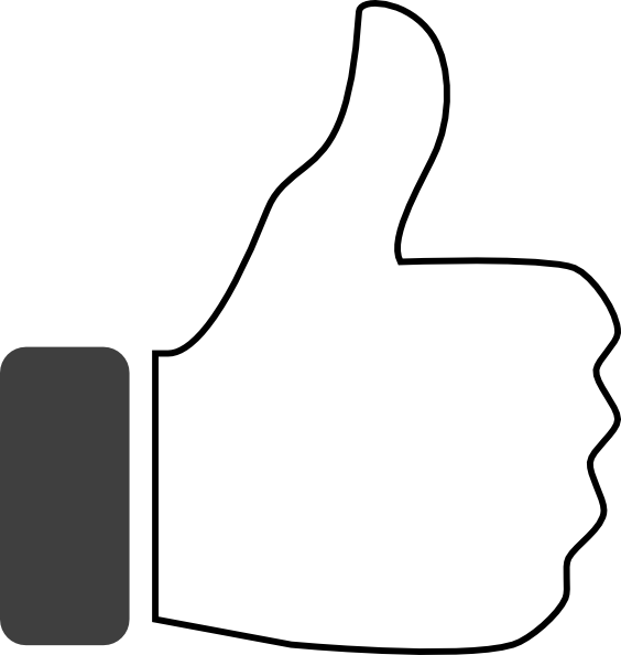 Black And White Thumbs Up Clip Art At Clker - White Thumbs Up Png Transparent Png (564x594), Png Download