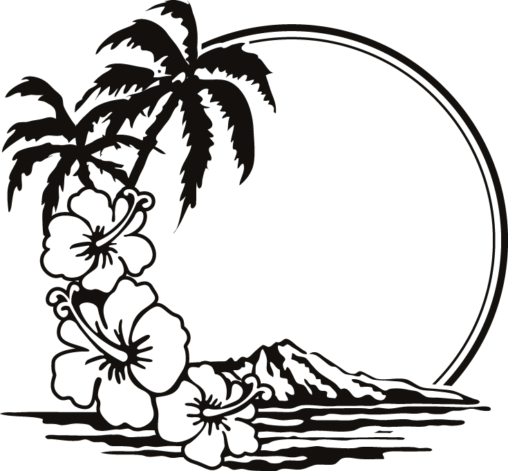 Sibuyan Island Clip Art Beach Image Silhouette - Clip Art Beach Black And White - Png Download (735x682), Png Download