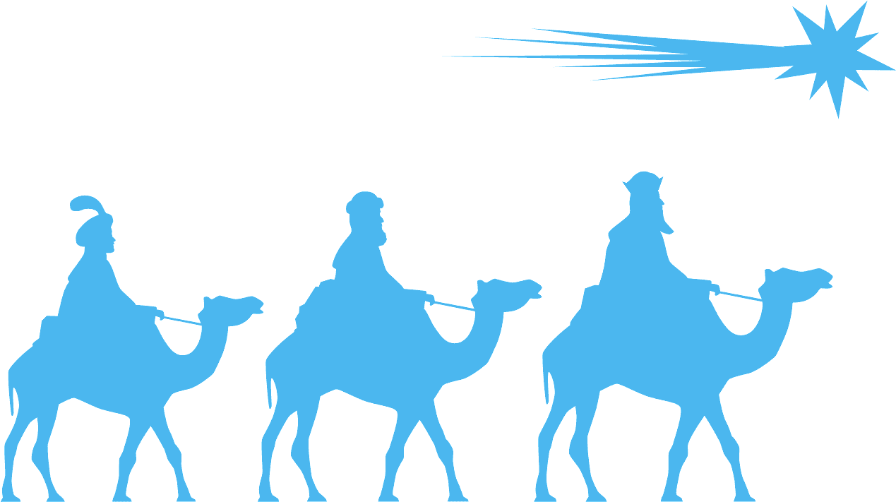 Three Wise Men On Camels Silhouette - Transparent Three Wise Men Clipart (1280x731), Png Download