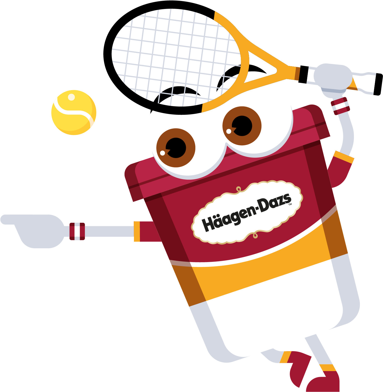 Emoji Clipart Tennis - Haagen Dazs Cartoon - Png Download (1700x1700), Png Download