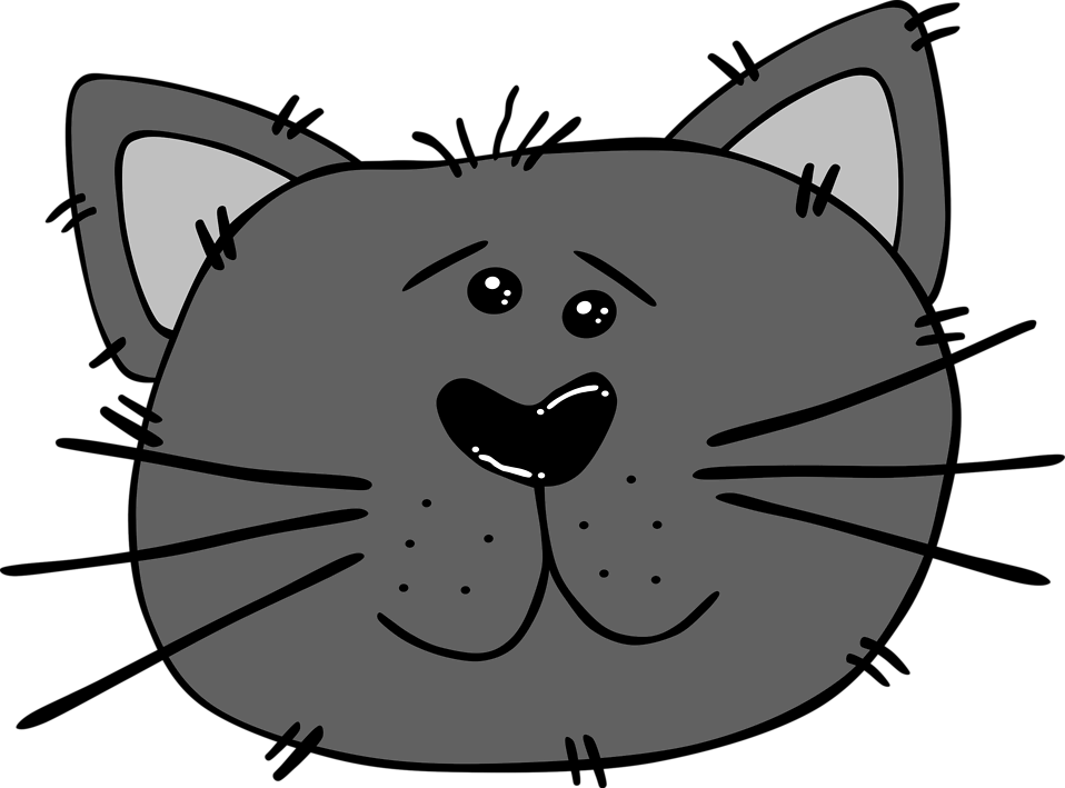 Flying Kitten Cliparts Happy Vet Nurse Day - Cat Face Hd Cartoon - Png Download (958x709), Png Download