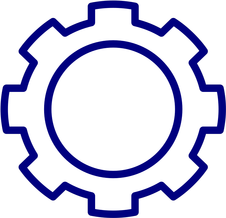 Blue Gear Cog Svg Clip Arts - Gear Black And White - Png Download (1024x1024), Png Download