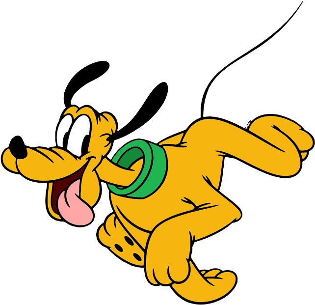 Mickey Mouse Pluto Running Clipart (647x627), Png Download