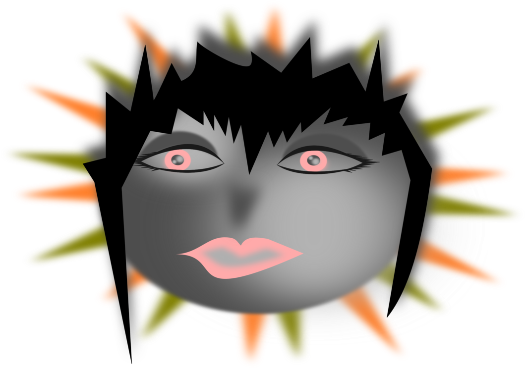 Black Hair,eyelash,face - Icon Clipart (1072x750), Png Download