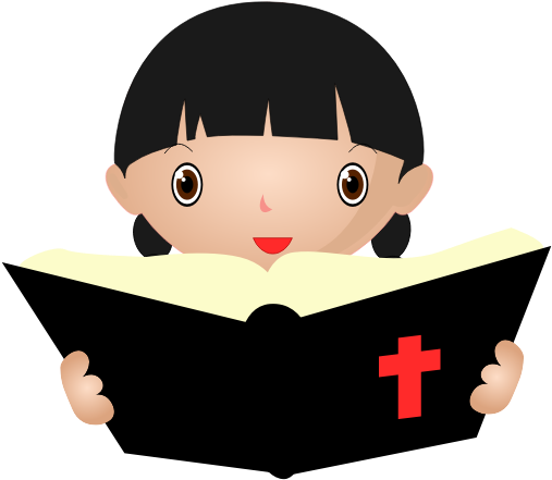 Girl Studying Bible - Reading Bible Clipart Png Transparent Png (600x600), Png Download