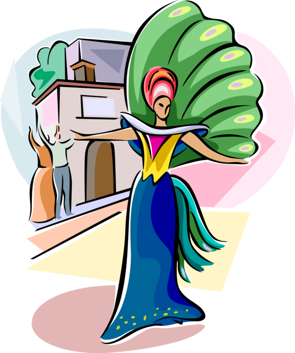 Vector Illustration Of Annual Brazilian Carnival Festival - Vector Graphics Clipart (585x700), Png Download