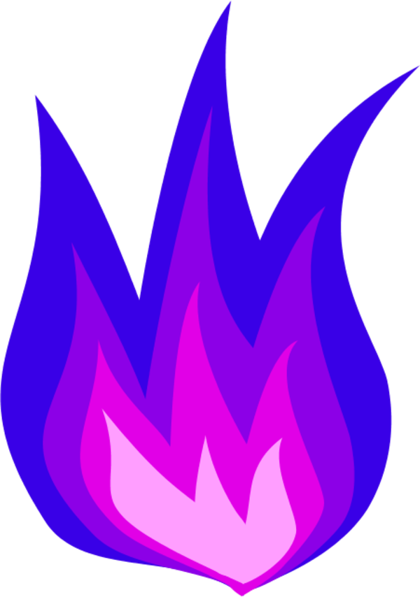 Dantes Inferno Clip Art- - Blue And Purple Fire Cartoon - Png Download (600x854), Png Download