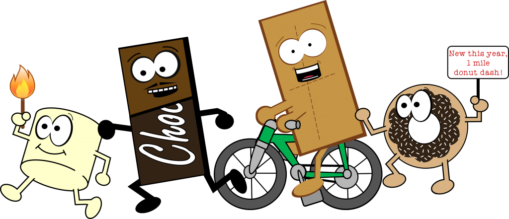 Smores Clipart Outdoor Fun, Smores Outdoor Fun Transparent - Smores Funny Cartoon Clipart - Png Download (1024x441), Png Download