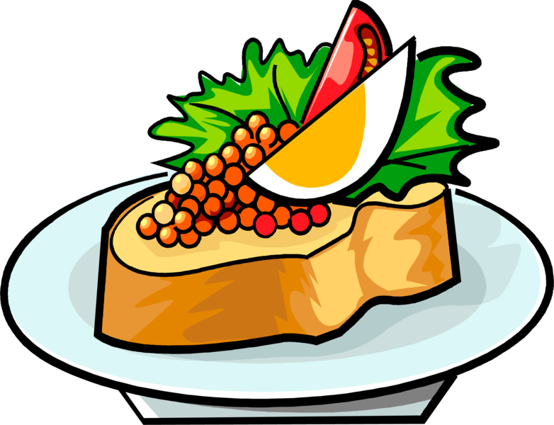 Open Faced Sandwich Clipart - Png Download (782x600), Png Download