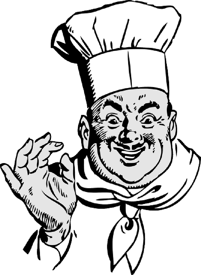 Cooking Clipart Black And White, Cooking Black And - Italian Chef - Png Download (800x1096), Png Download