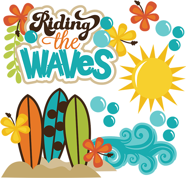 Pin Beach Waves Clipart - Surf Bord Clip Art - Png Download (642x614), Png Download