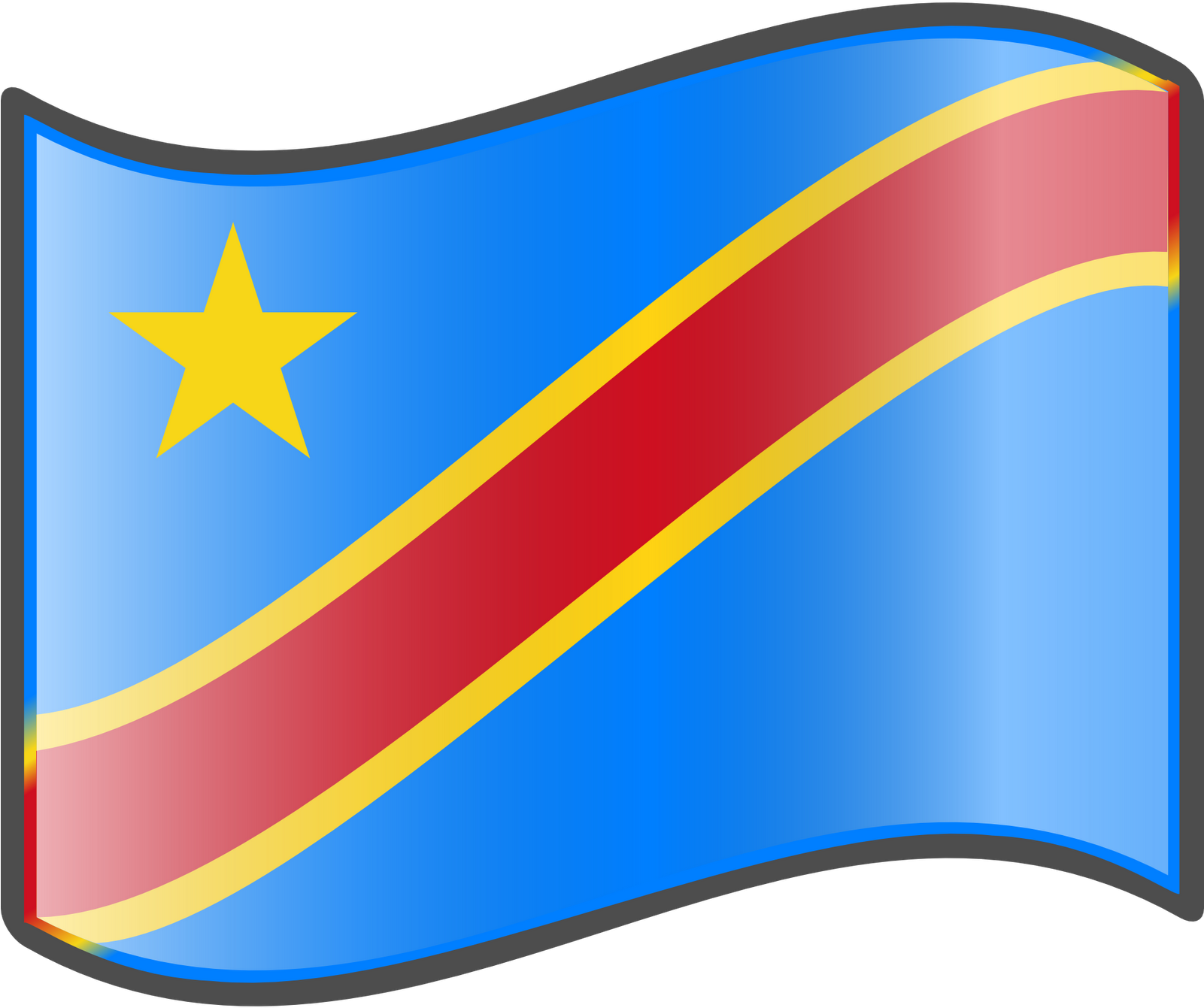 3d Graphics Wave Flag Of Democratic Republic Of Congo - Flag Of The Democratic Republic Of The Congo Clipart (1601x1341), Png Download