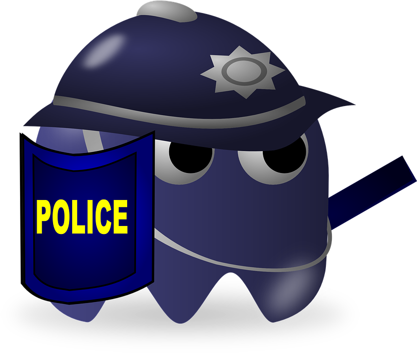 Police, Baddie, Pacman, Pac-man, Cartoon - Animated Clip Art Police - Png Download (640x544), Png Download