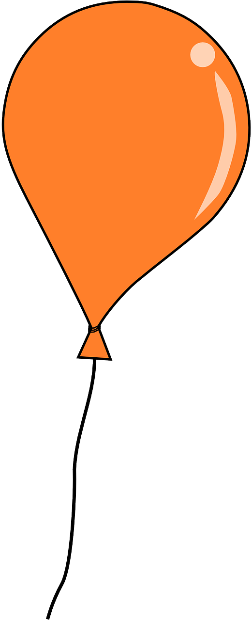 Free Orange Balloon Clip Art - Transparent Background Balloon Clipart - Png Download (521x1281), Png Download