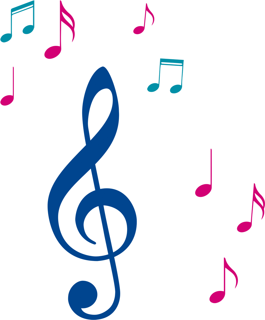 Clef Treble Musical Note Clip Art - Colorful Music Notes Png Transparent Png (1247x1334), Png Download