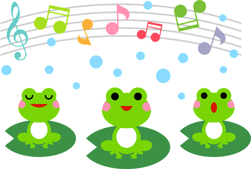 Frog Animal Musical Notes Clipart - Music Notes - Png Download (800x541), Png Download