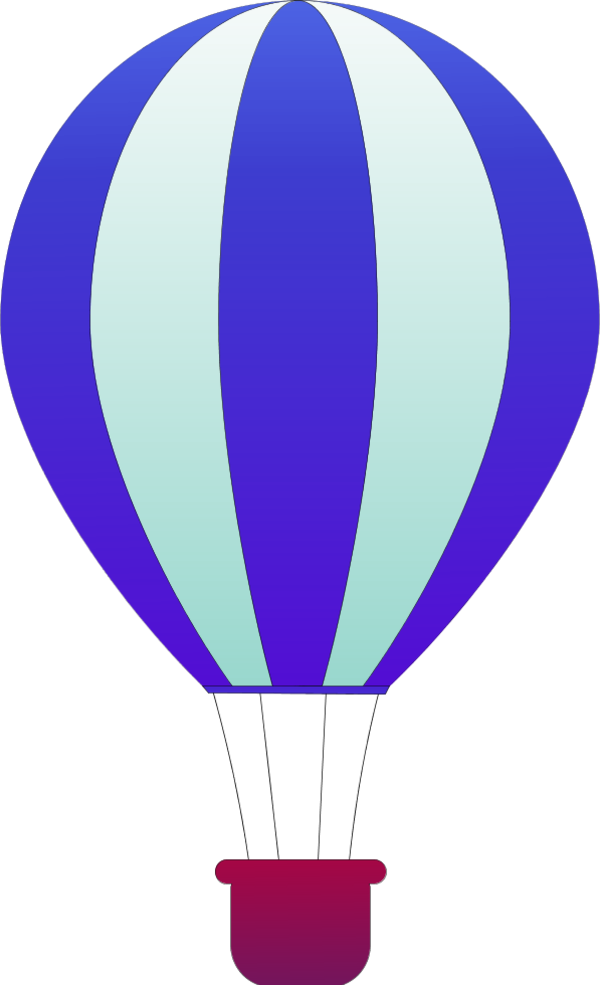 Vertical Striped Hot Air Balloons - Cartoon Hot Air Balloon Clipart - Png Download (600x985), Png Download