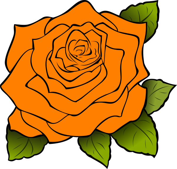 Orange Roses Clip Art - Png Download (600x572), Png Download