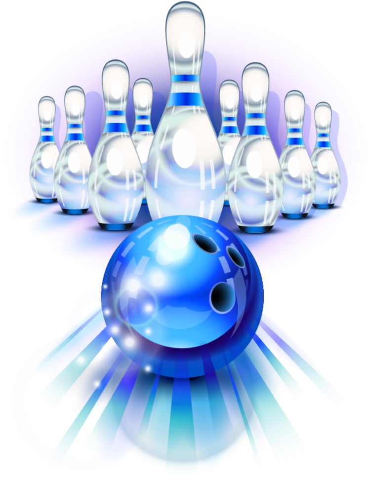 Mq Blue Bowling Pins Bowling Blue Clipart Png - Transparent Background
