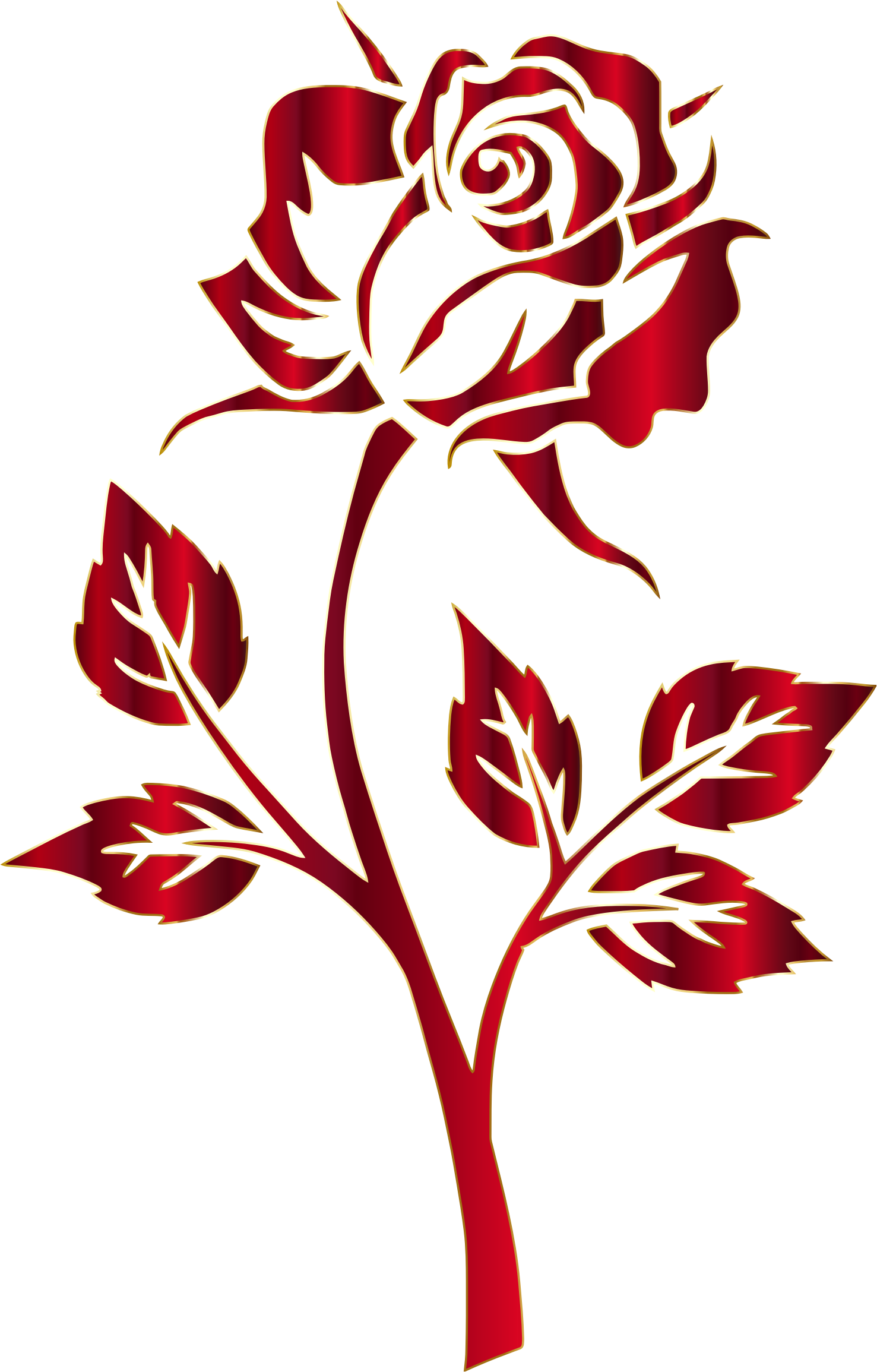 Rose With Cross Clipart Banner Black And White Crimson - Clipart Rose Flower - Png Download (1477x2310), Png Download