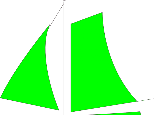 Green Clipart Sailboat - Sail - Png Download (640x480), Png Download