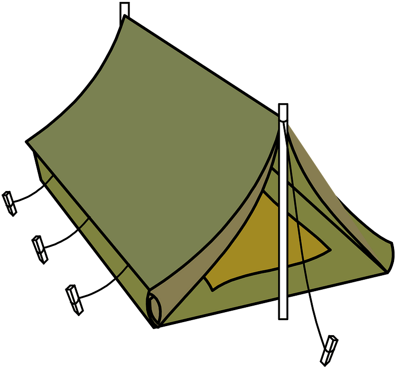 Military Style Tent Clipart - Clipart Of A Tent - Png Download (800x746), Png Download