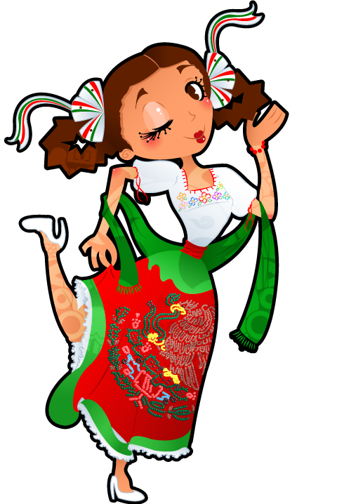 Mexican Christmas Clipart Clip Free Mexican * Espana - Imagenes De China Poblana Caricatura - Png Download (480x718), Png Download