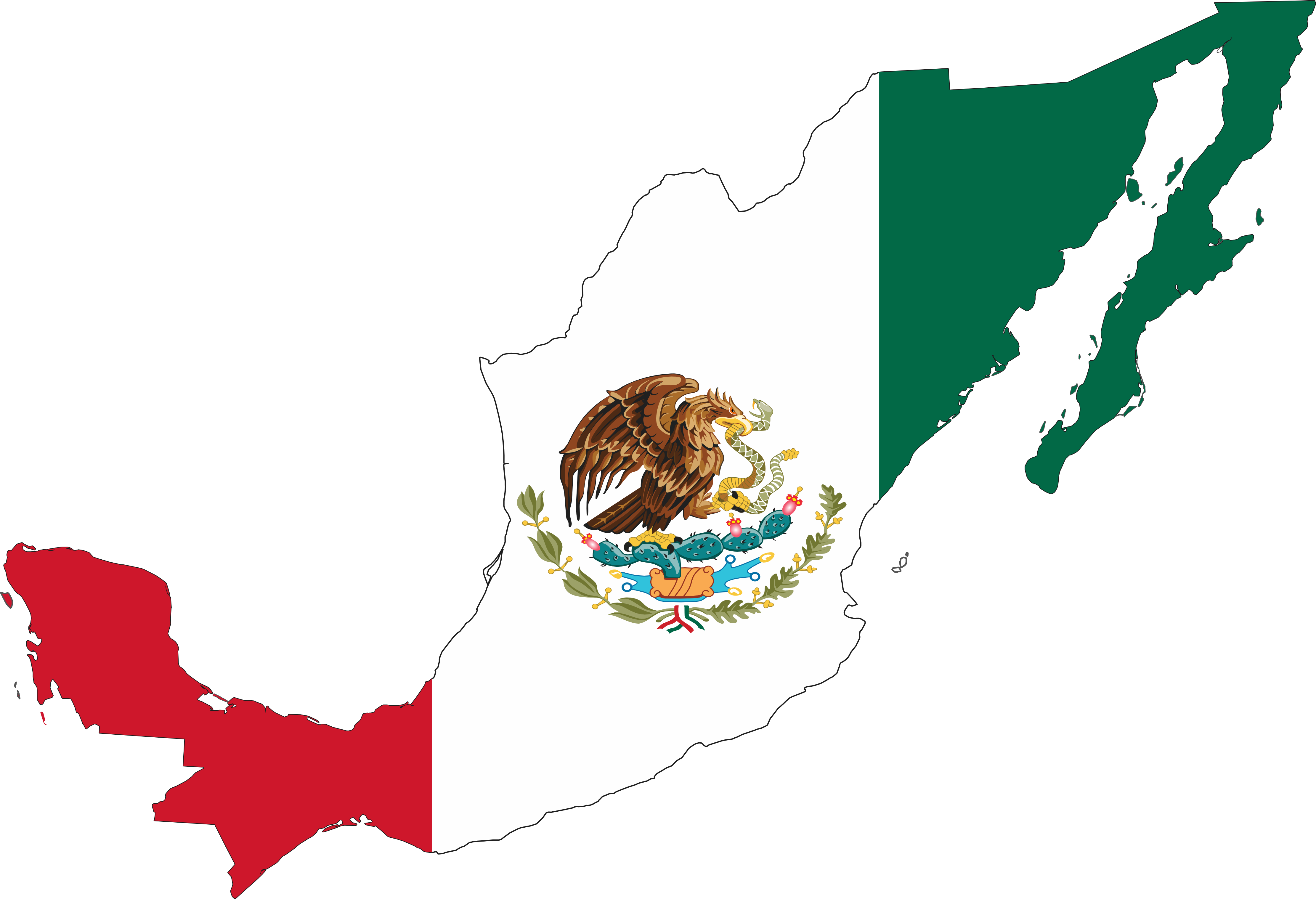 Mexican Flag Clip Art - Mexican Flag Eagle - Png Download (4444x3036), Png Download