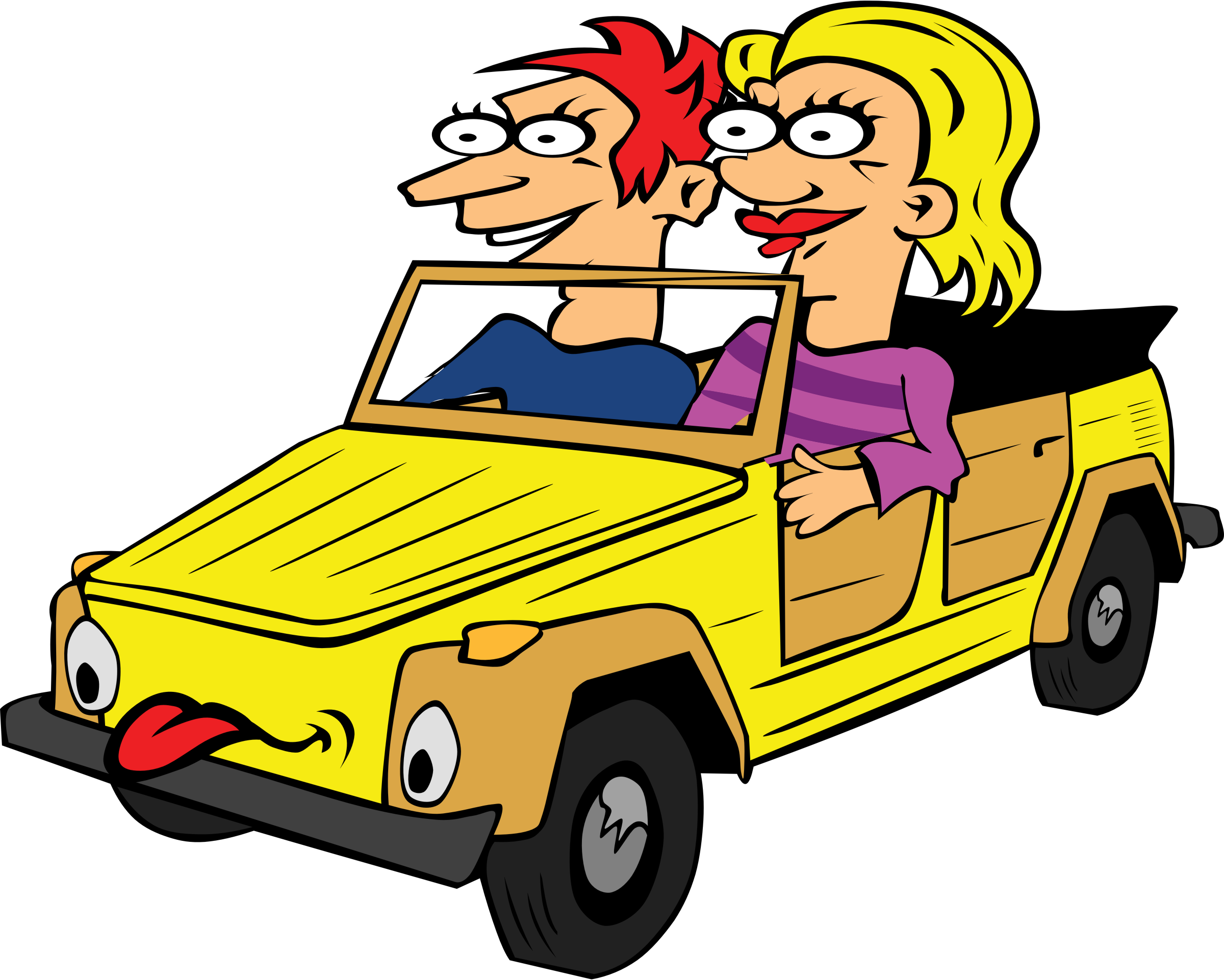 Car Clipart Clipart Car Gif - Cartoon People In Cars - Png Download (2400x1922), Png Download