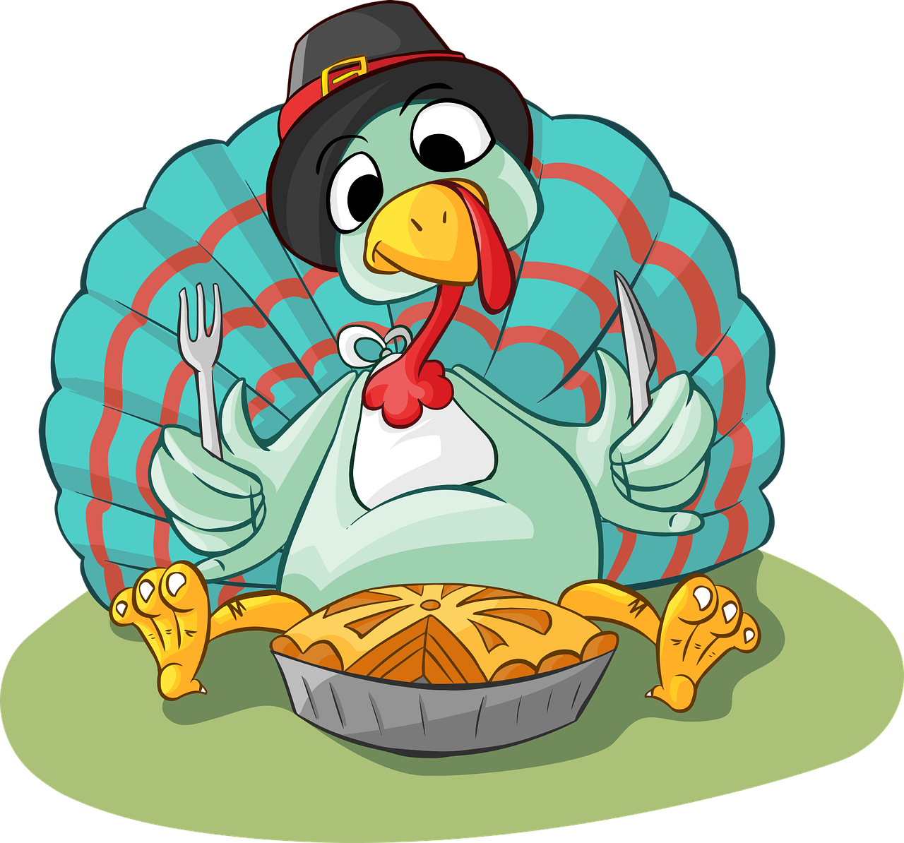 Thanksgiving Pie Clipart - Turkey Eating Clipart - Png Download (773x729), Png Download