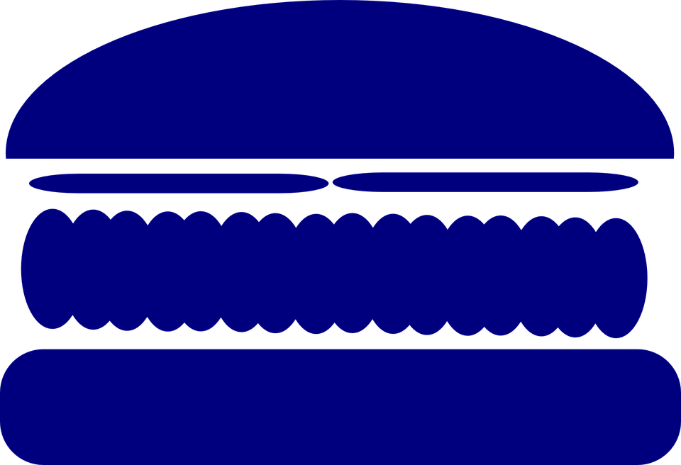 Transparent Burger Clipart - Burger Silhouette - Png Download (960x656), Png Download