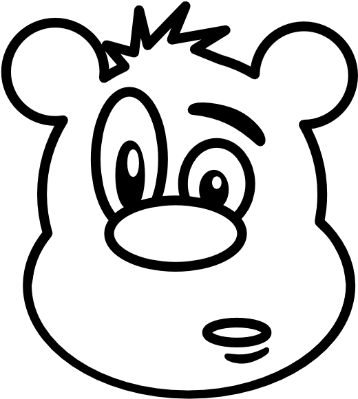 Free Teddy Bear Black And White, Download Free Clip - Bear Face Clip Art Black And White - Png Download (555x785), Png Download