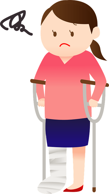 Injury Woman Clipart - Cartoon - Png Download (451x800), Png Download