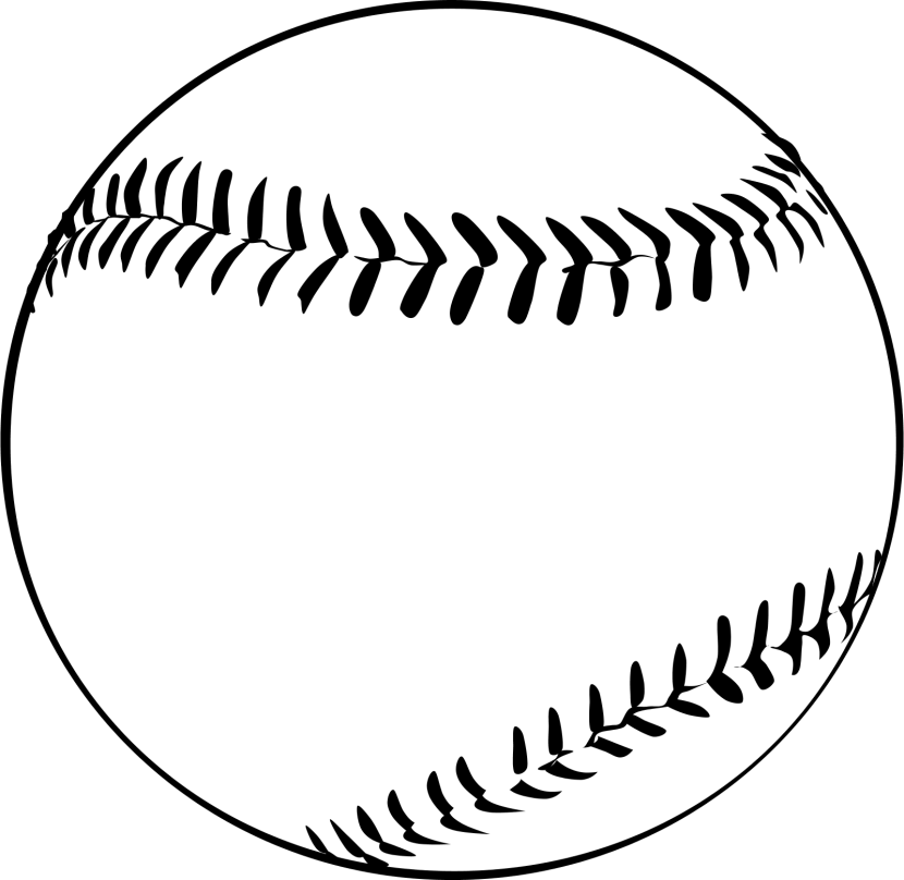 Collection Of Transparent - Black And White Softball Clipart (830x808), Png Download