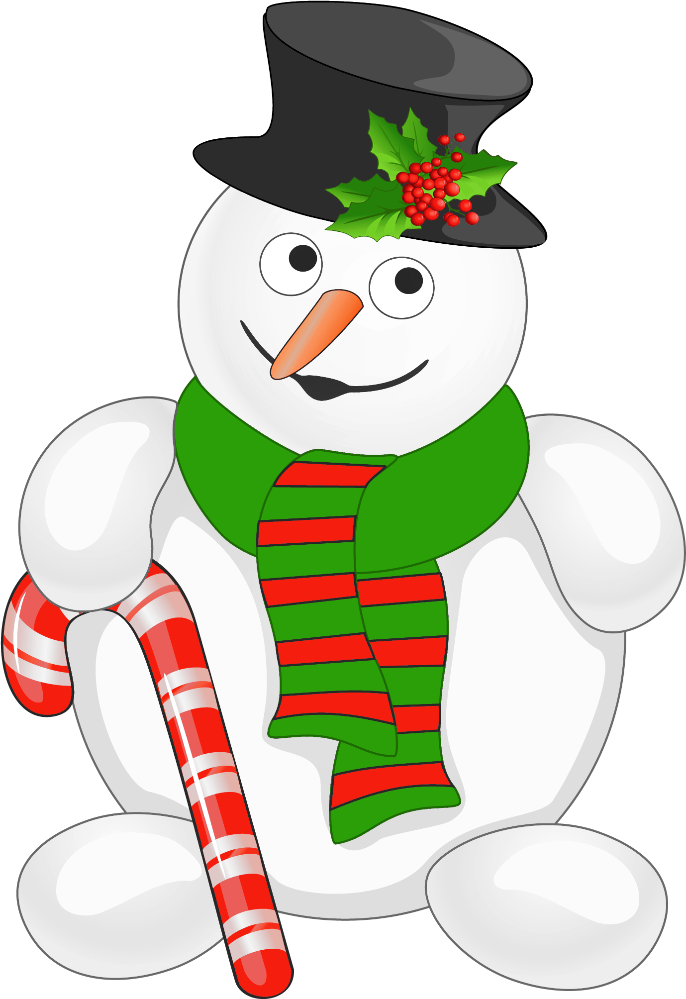 Snowman With Candy Cane Clipart (1424x2028), Png Download
