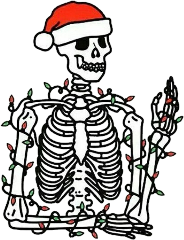 Tumblr Skeleton Bone Bones Skull Skulls Newyear Christm - Christmas Friday The 13th Clipart (611x797), Png Download