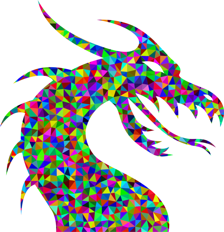 Art,artwork,feather - Chinese Dragon Head Silhouette Clipart (724x750), Png Download