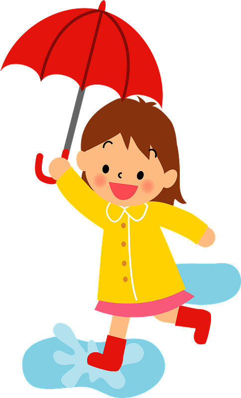 Rain Girl Umbrella Clipart - Girl With Umbrella Clipart - Png Download (484x800), Png Download