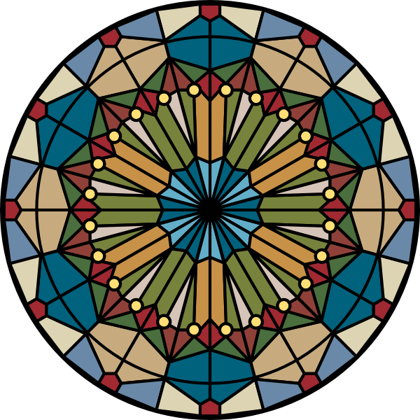 Church Stained Glass Circle Clipart (600x600), Png Download