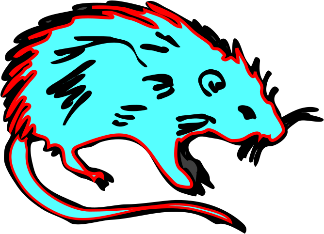 Hot Blue Rat Svg Clip Arts - Cartoon Black Death Rat - Png Download (1024x1024), Png Download