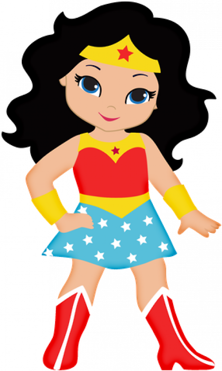 Cute Girl Superhero Clipart Picture Freeuse Stock Free - Mujer Maravilla Caricatura - Png Download (450x752), Png Download